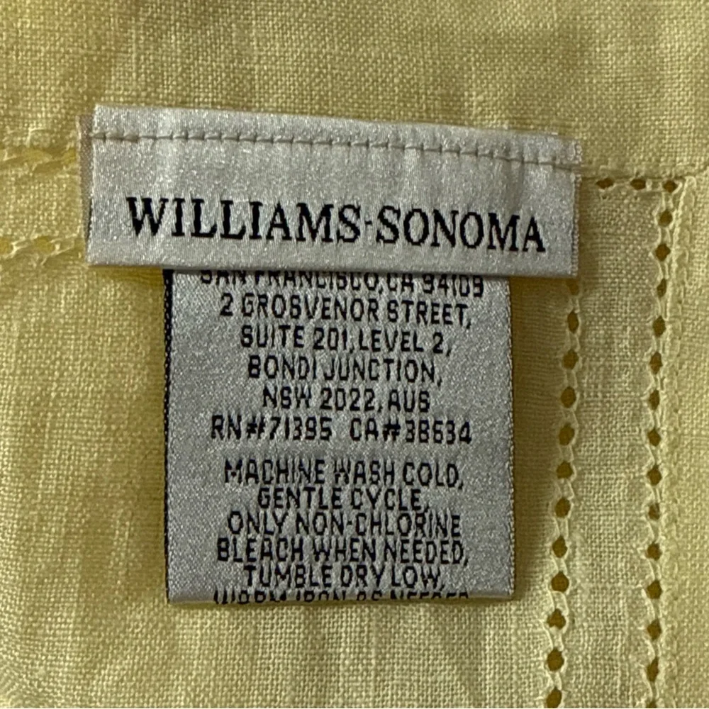 4 Williams Sonoma 100% Linen Double Hemstitch Napkins Dry Cleaned Gold Yellow
